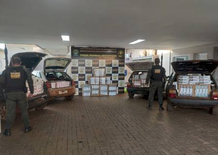 Quatro veículos carregados com mercadorias ilegais são apreendidos pelo DOF na região de Dourados