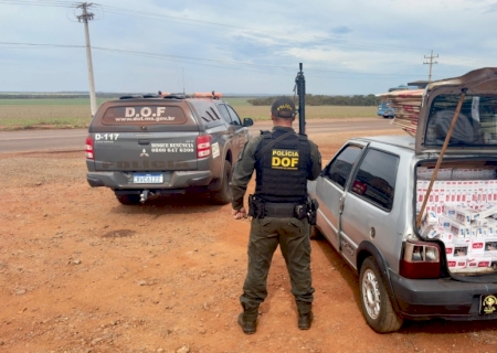 Carro carregado com cigarros paraguaios é apreendido pelo DOF em Maracaju