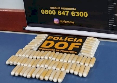 Boliviano que seguia com pasta base de cocaína para São Paulo é preso pelo DOF em Miranda