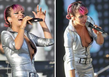 Lily Allen paga peitinho em festival de música no Reino Unido