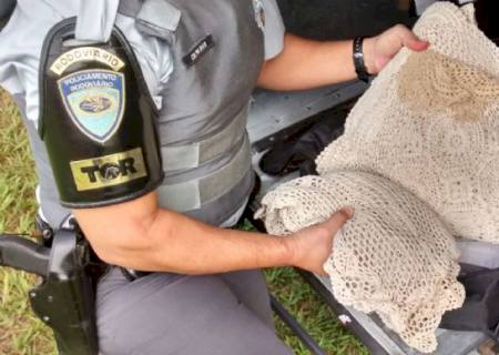 PMR flagra cocaína em tapetes de crochê