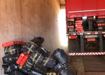 PMR de Amambai descobre 2,5 ton de maconha em carga de aveia em carreta