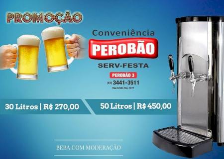 Compre barril de chopp no Perobão 3 que instalação é grátis