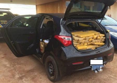 PRF apreende 300 kg de maconha e prende homem após fuga em Ponta Porã