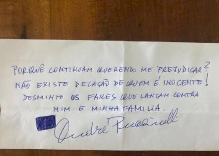 Em bilhete, Puccinelli nega proposta de delação de mulher e critica ''fakes''