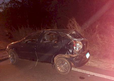 Após colisão traseira, veículo capota na MS-276 entre Batayporã e Anaurilândia