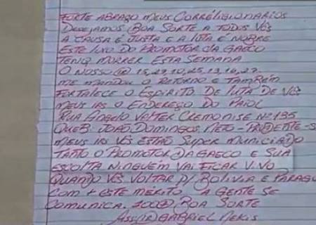 Polícia intercepta carta do PCC com novo plano para matar promotor