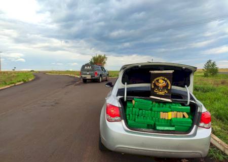 DOF apreende carro com 890 kg de maconha em Glória de Dourados