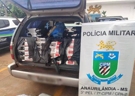 Pai e filho tentam subornar PMs e são presos com 2,9 mil maços de cigarros em Anaurilândia