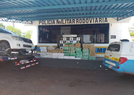 PMR apreende caminhonete roubada com 1,2 ton de maconha em Amambai