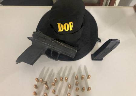 DOF prende homem com pistola e munições em Deodápolis