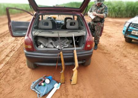 Em Angélica, trio que seguia para caça ilegal é preso pela PMA de Batayporã