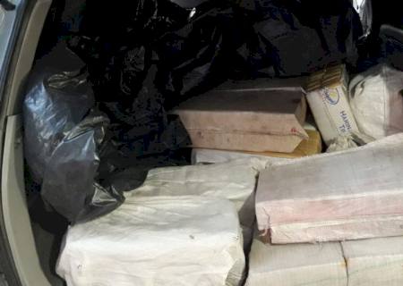 PM de Brasilândia apreende 670 kg de maconha em veículo roubado