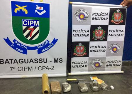 Policiais militares de Bataguassu e SP prendem trio por tráfico de drogas