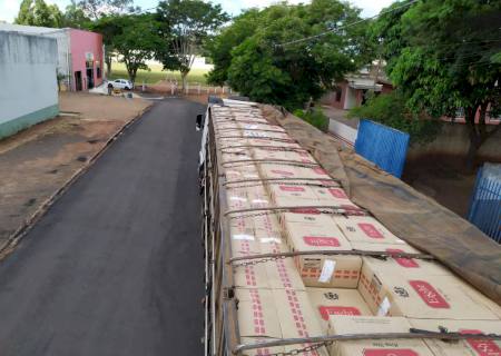 DOF e Força Tática recuperam carreta furtada carregada com 45 mil pacotes de cigarros