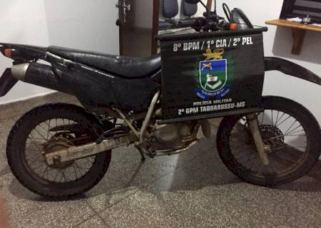 PM de Taquarussu apreende moto com sinais de adulteração