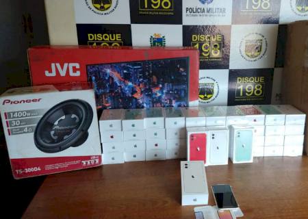 Produtos avaliados em mais de R$ 300 mil são apreendidos pela PMR em Ponta Porã