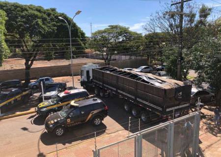 Ação da Polícia Federal e PRF apreende caminhão com mais de 22 ton de maconha