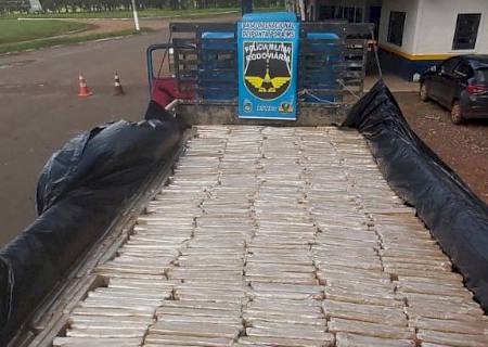 PMR encontra 900 kg de maconha em meio a carga de paletes na MS-164