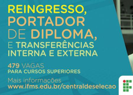 IFMS abre inscrições para 479 vagas em cursos de graduação