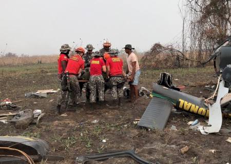 Helicóptero que atuava no combate a queimadas cai em Mato Grosso