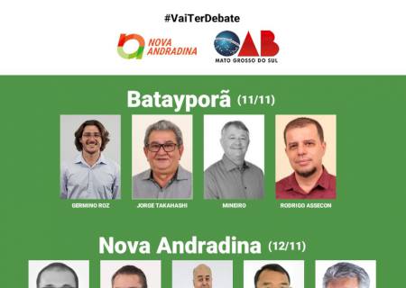 Nova Andradina TV e OAB/MS irão promover debate entre candidatos a prefeito