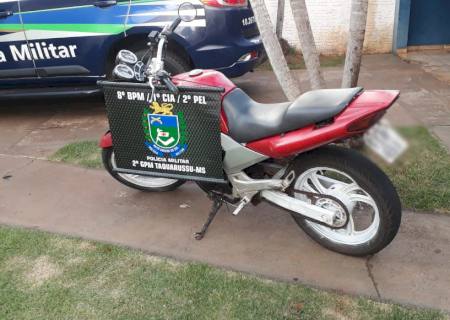 Morador de Nova Andradina é preso pela PM de Taquarussu com moto furtada