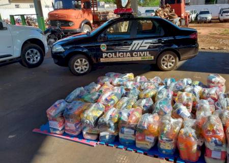 Polícia Civil coordena campanha social e arrecada mais de 1 ton de alimentos para comunidade indígena de Iguatemi