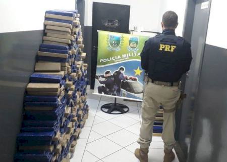 Em ação conjunta da polícia apreende mais de meia tonelada de maconha em Camapuã