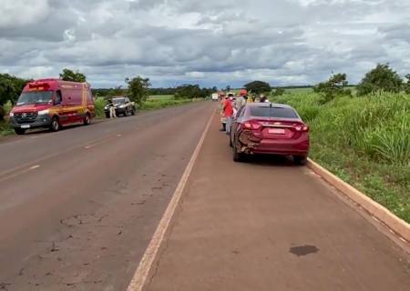Taxista de Nova Andradina se envolve em acidente na BR-267