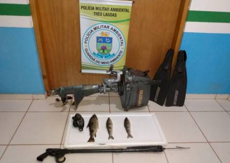 Pesca subaquática ilegal gera multa para pescador em Três Lagoas