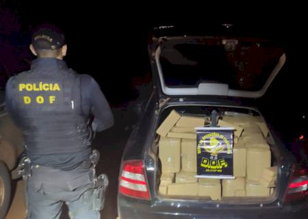 DOF apreende carro roubado carregado com mais de meia tonelada de maconha em Iguatemi