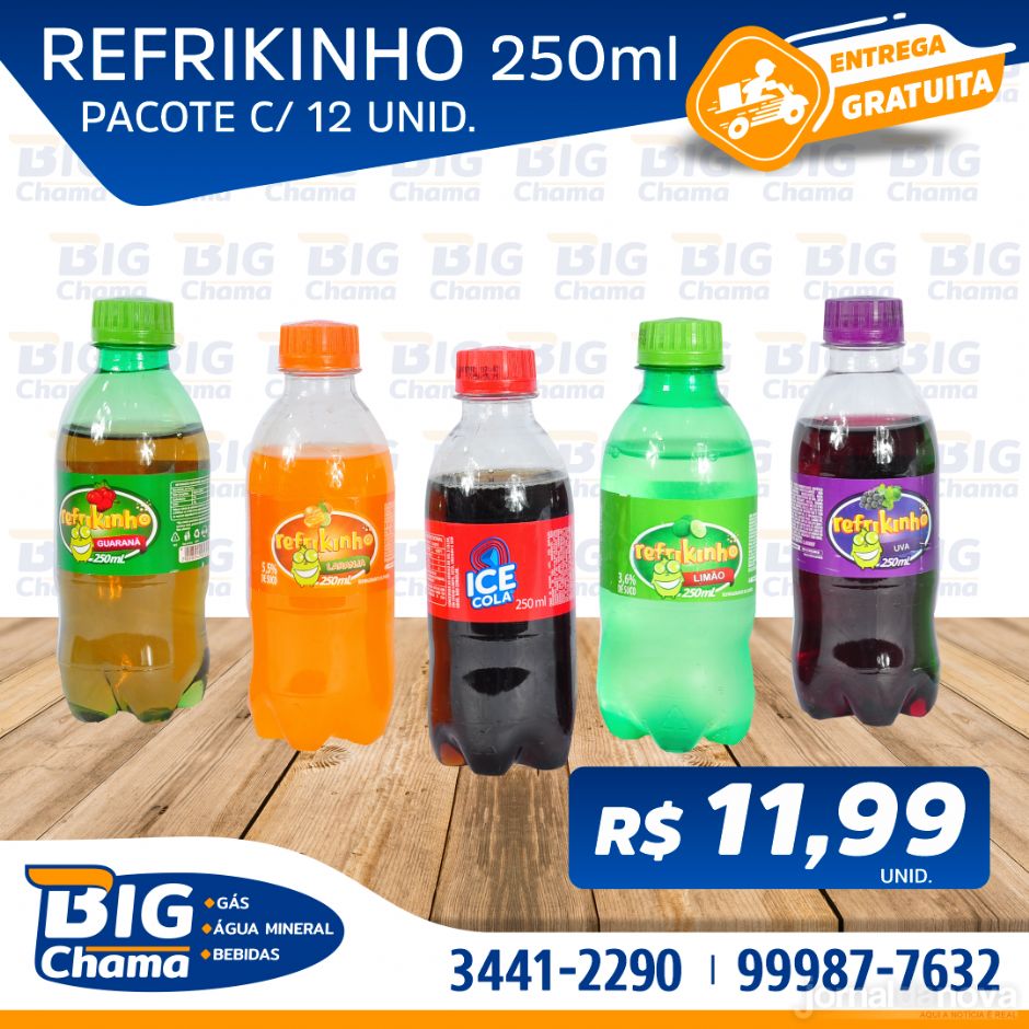 Big Chama ''Gás, Água Mineral e Bebidas'' se destaca com delivery on-line gratuito e rápido