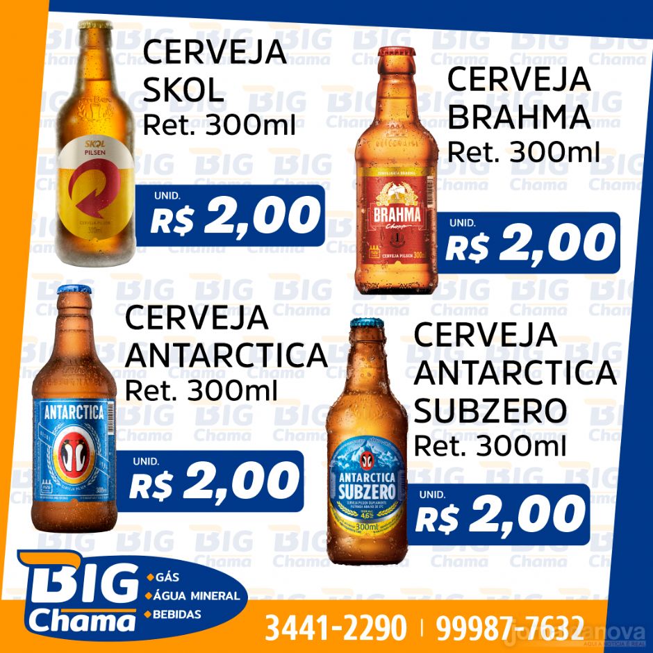 Delivery on-line gratuito e rápido somente no Big Chama ''Gás, Água Mineral e Bebidas''