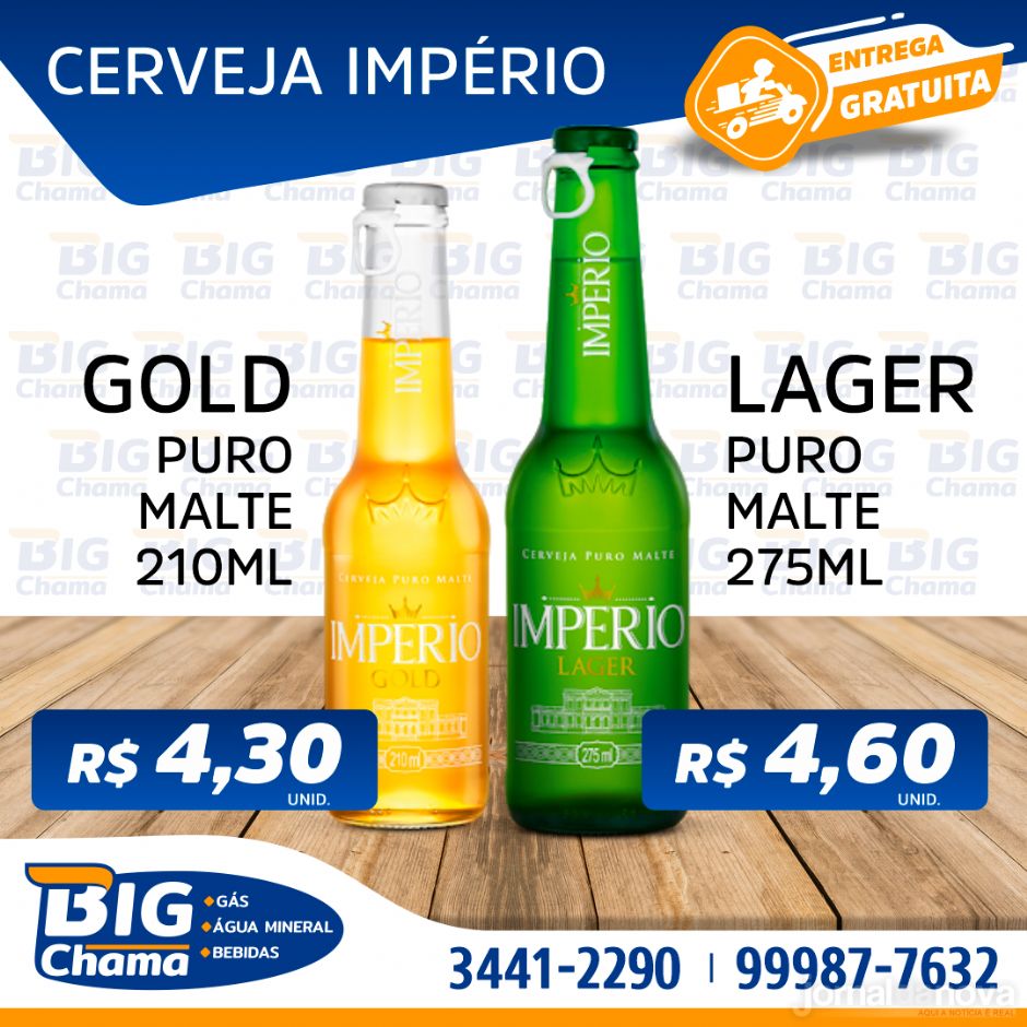Delivery on-line gratuito e rápido somente no Big Chama ''Gás, Água Mineral e Bebidas''