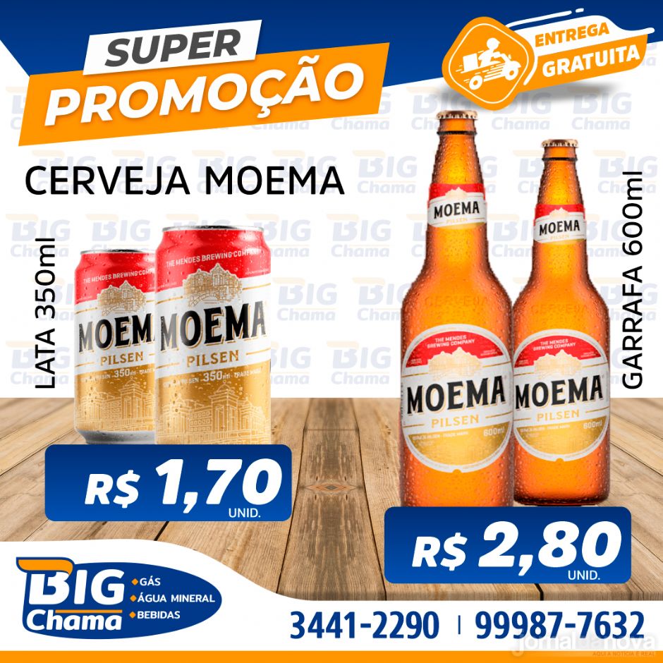 Delivery on-line gratuito e rápido somente no Big Chama ''Gás, Água Mineral e Bebidas''