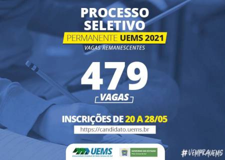 Termina nesta sexta-feira (28) as inscrições para Processo Seletivo Permanente da UEMS