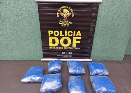 Passageiro de ônibus é preso pelo DOF transportando maconha em Iguatemi