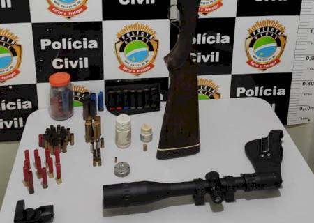 Em Brasilândia, Polícia Civil prende homem por posse ilegal de espingarda calibre 12