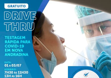 Nova Andradina realiza drive thru para testagem rápida de covid-19 de quinta a sábado