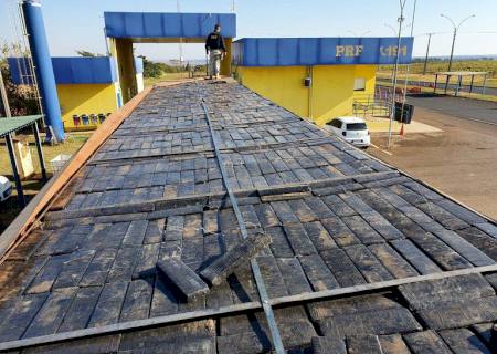 Vídeo: PRF em Naviraí apreende quase duas toneladas de maconha que seguia para São Paulo
