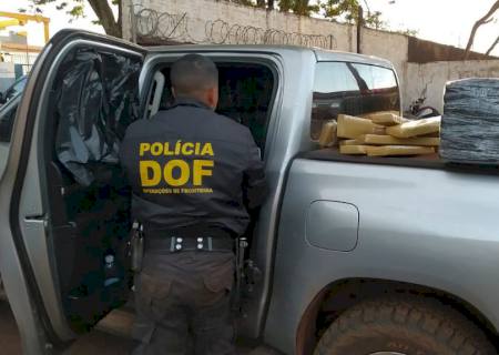 Trio é preso com caminhonete roubada lotada de maconha em Ponta Porã