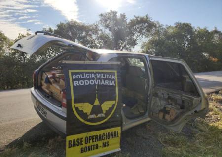 Vídeo: PMR da Base Operacional de Bonito encontra carro abandonado e carregado com drogas