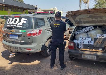 Vídeo: DOF apreende dois carros com produtos contrabandeados na MS-164