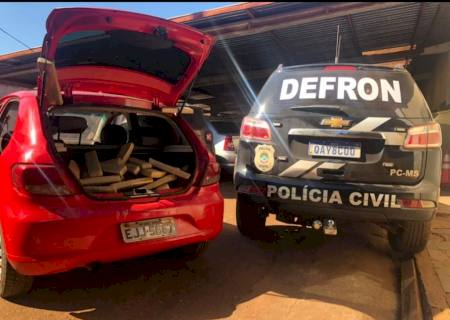 Defron apreende 130 quilos de maconha e efetua a prisão de dois suspeitos na divida de Ponta Porã com Paraguai