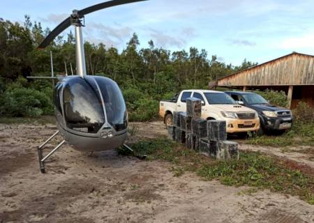 PF prende trio com helicóptero com cocaína e fuzil em fazenda de Mato Grosso