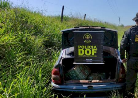 Durante fuga traficante abandona carro com R$ 200 mil de maconha na MS-379