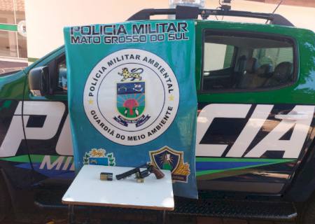 Polícia Ambiental de Coxim prende mulher com revólver e munições ilegais