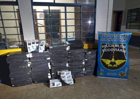 Polícia Militar Rodoviária apreende R$ 60 mil em cigarros contrabandeados na MS-164