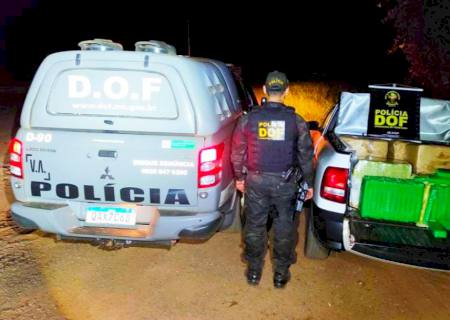 Traficante abandona Saveiro carregada com maconha ao avistar barreira do DOF em Iguatemi